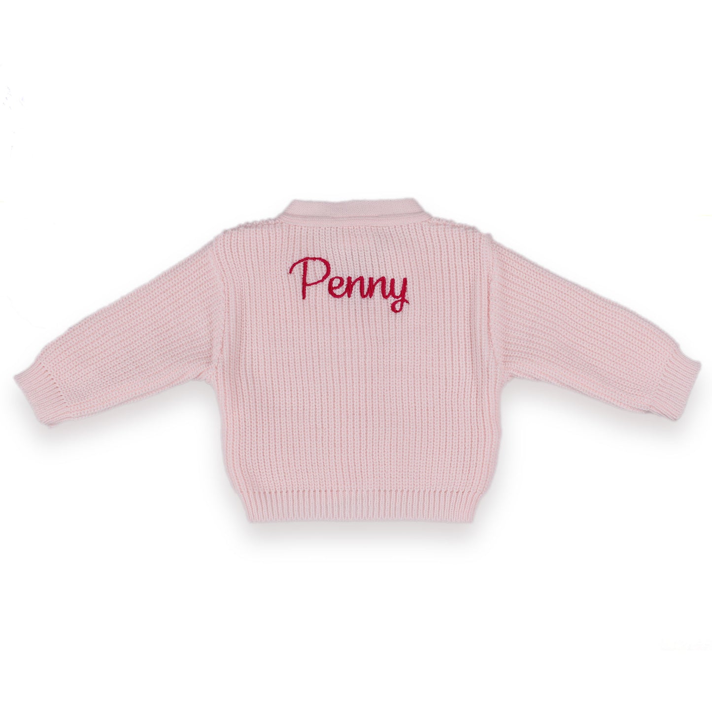 baby girl pink personalised cardigan