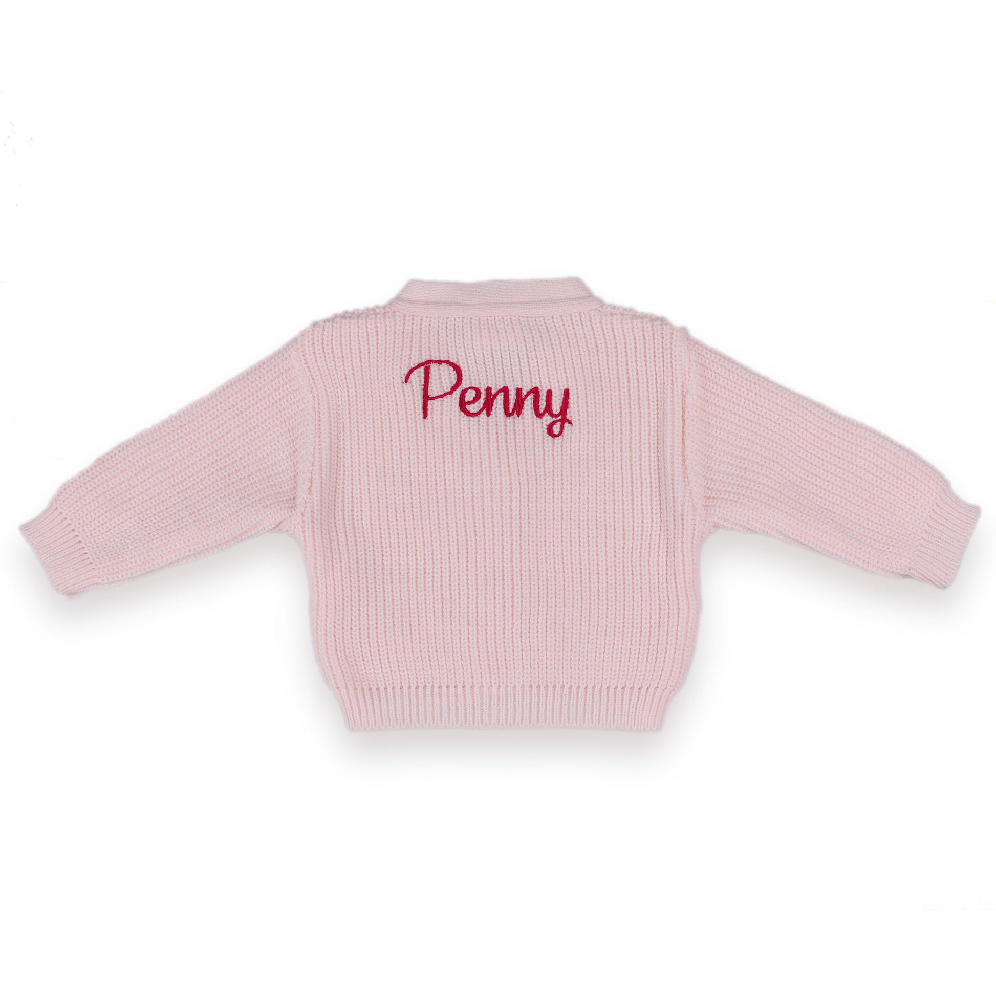 baby girl pink personalised cardigan
