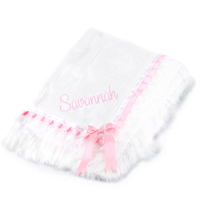 Personalised “Princess” Baby Shawl White – Luxury Baby Shawl with Name