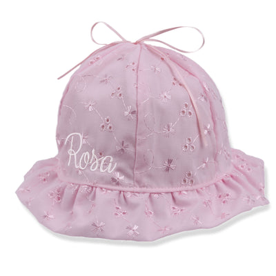 Personalised Baby Girl Sun Hat - Pink