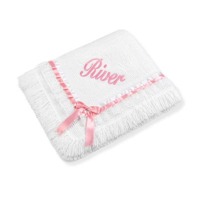Personalised “Princess” Baby Shawl White – Luxury Baby Shawl with Name