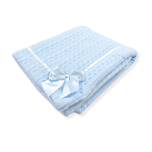 baby blue boys knitted blanket