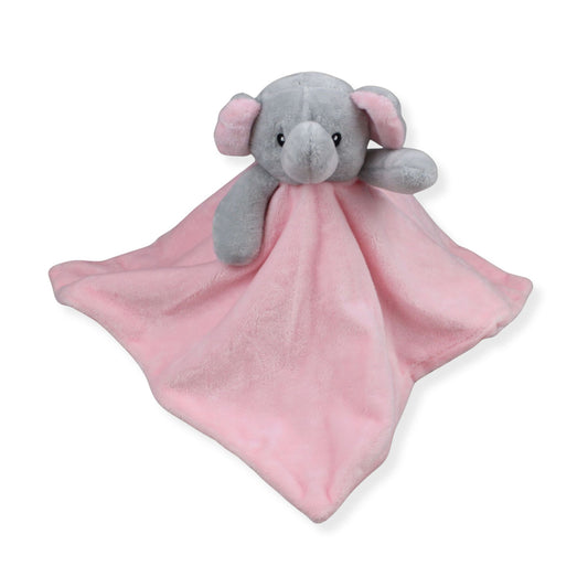 pink elephant baby comforter fleece soft plush comfort toy newborn