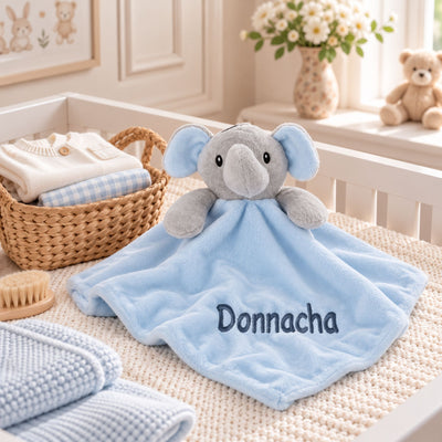 Personalised Blue Elephant Comforter
