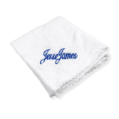 White Waffle Texture Baby Blanket - Personalised