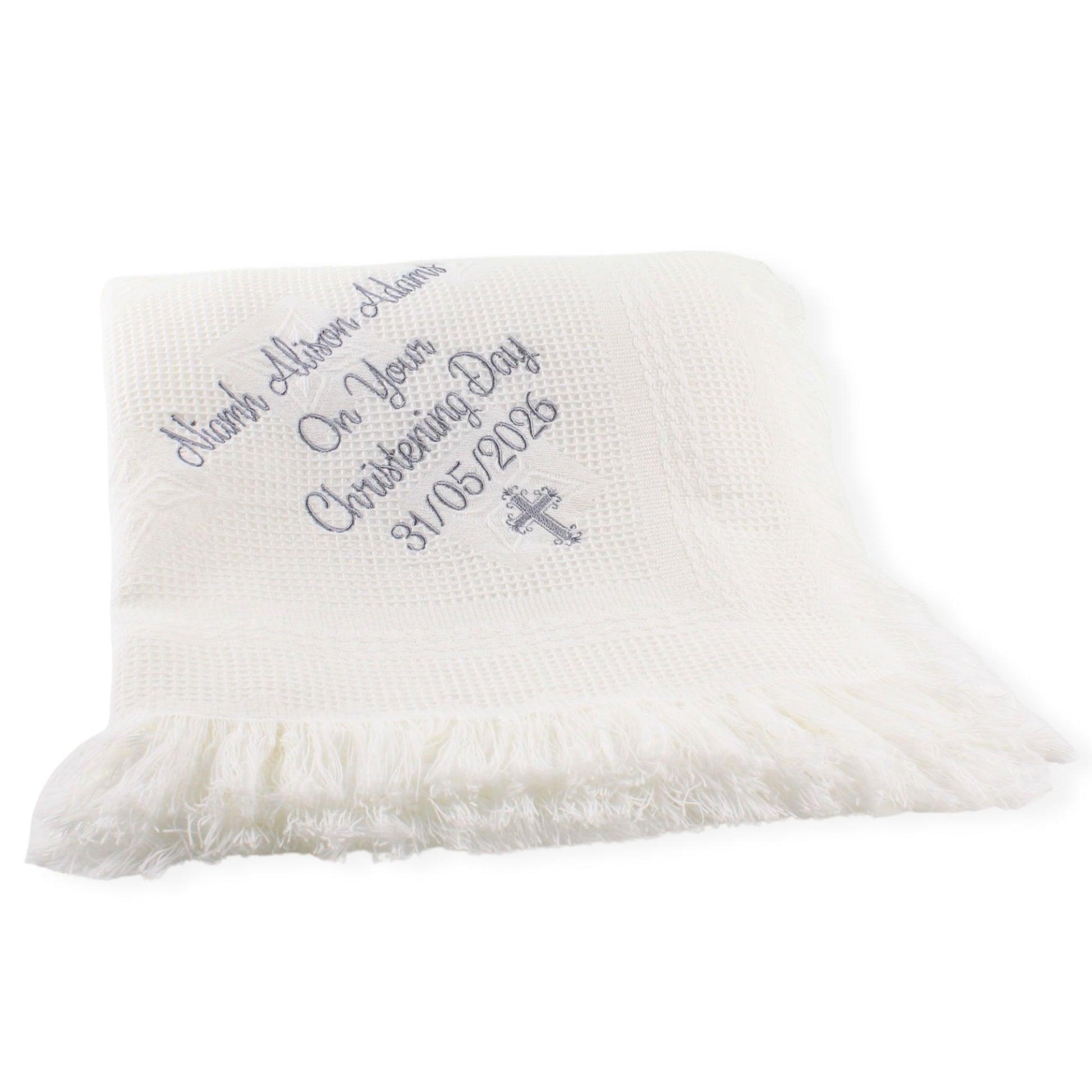 personalised christening shawls