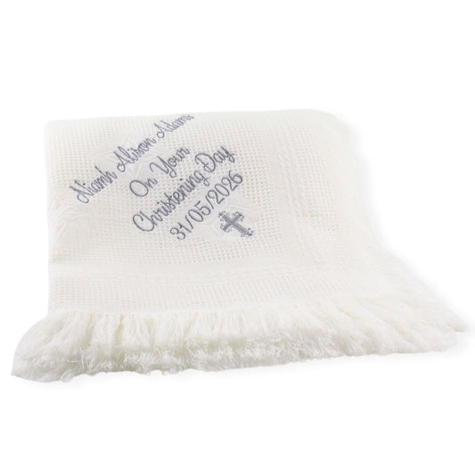 personalised christening shawls