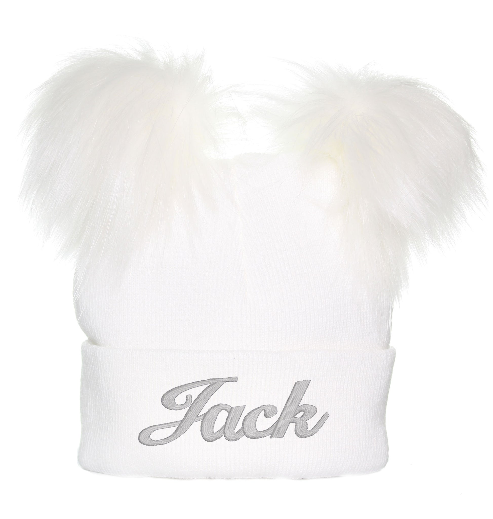 personalised white toddler pom hat