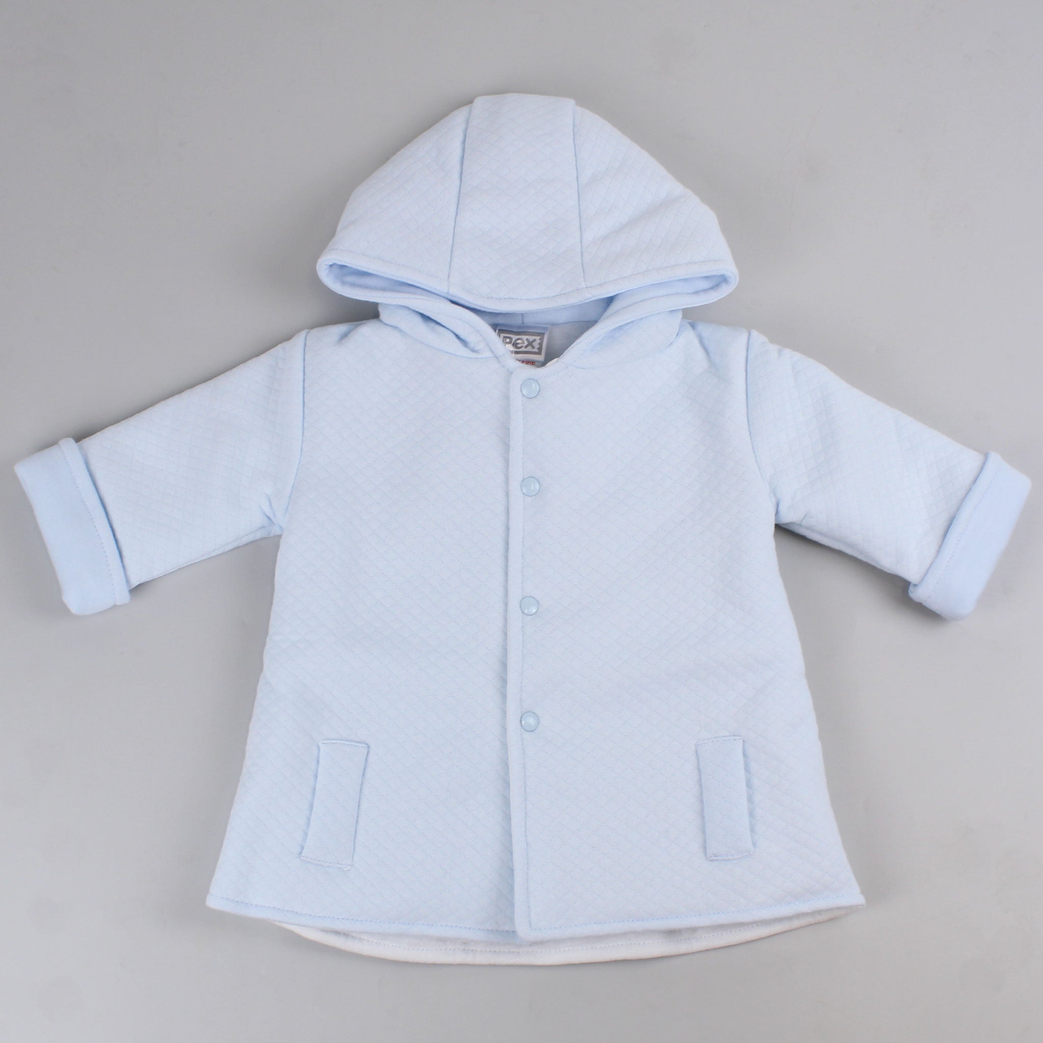 baby boys blue winter coat quilted
