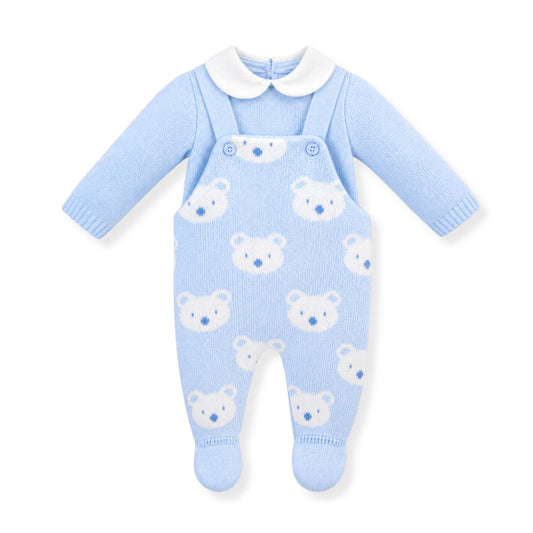 pex knitted baby dungarees and top outfit
