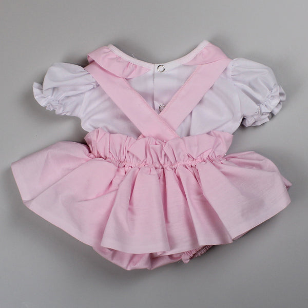 pink skirt and white shirt summer set