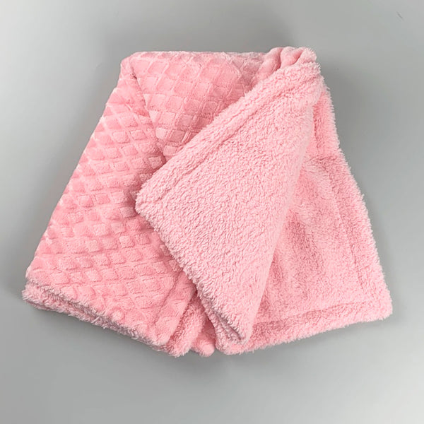 Baby Blanket-Pink-Deluxe With Diamond Design