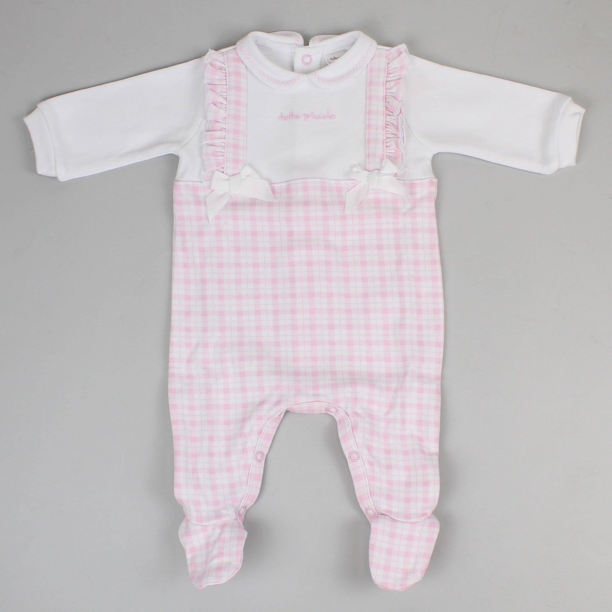 baby girls cotton check all in one