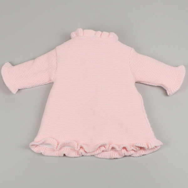 baby girls pink knitted jacket fleece lined