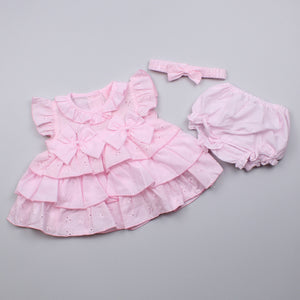 Baby Girls Dress with Knickers & Headband - Pink
