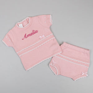 personalised baby girls jam pants and top