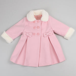 baby girls fur pea coat