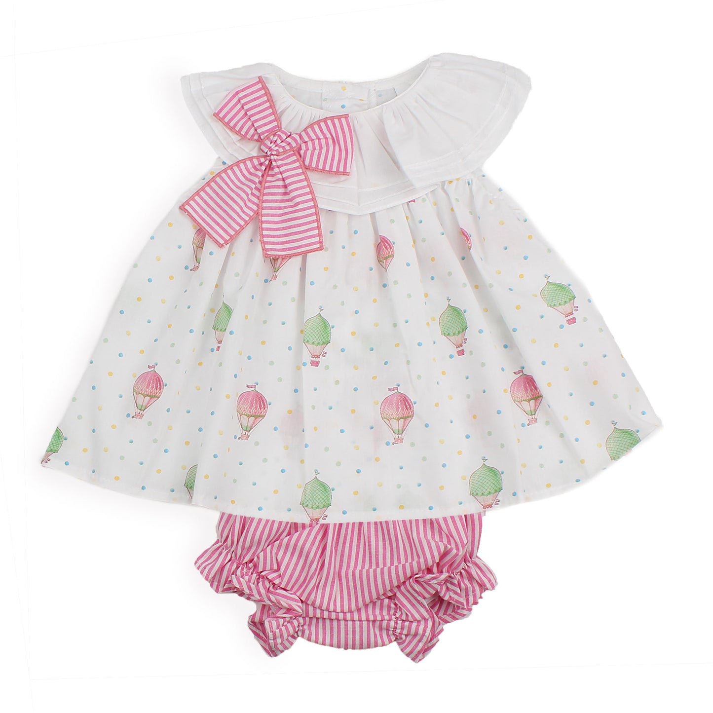 Spanish Style Baby Girls Hot Air Balloon Dress & Knickers Set -Pink