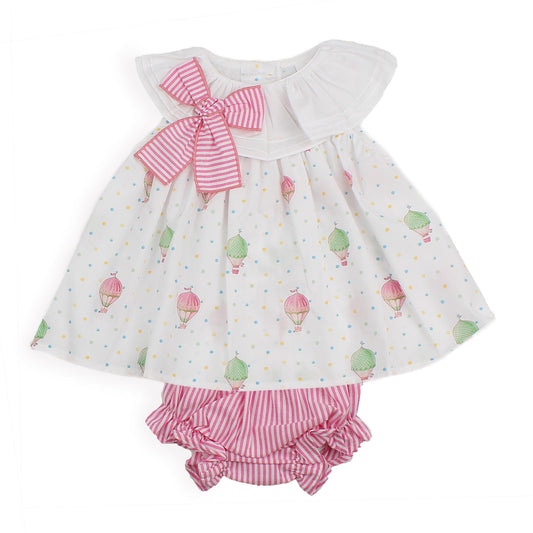 Spanish Style Baby Girls Hot Air Balloon Dress & Knickers Set -Pink