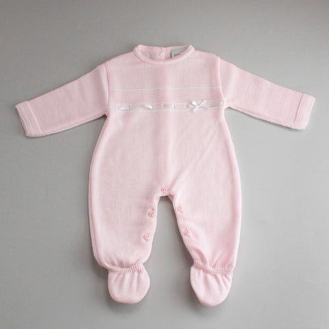baby girls knitted all in one sleepsuit
