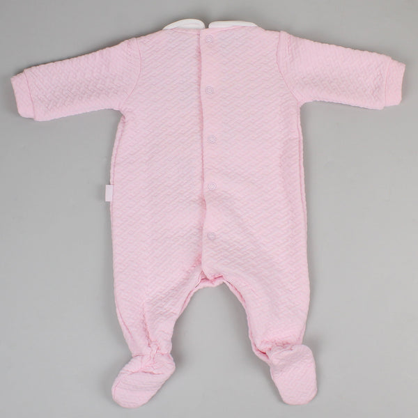Baby Girls Quilted Sleepsuit - Pink - Tutto Piccolo