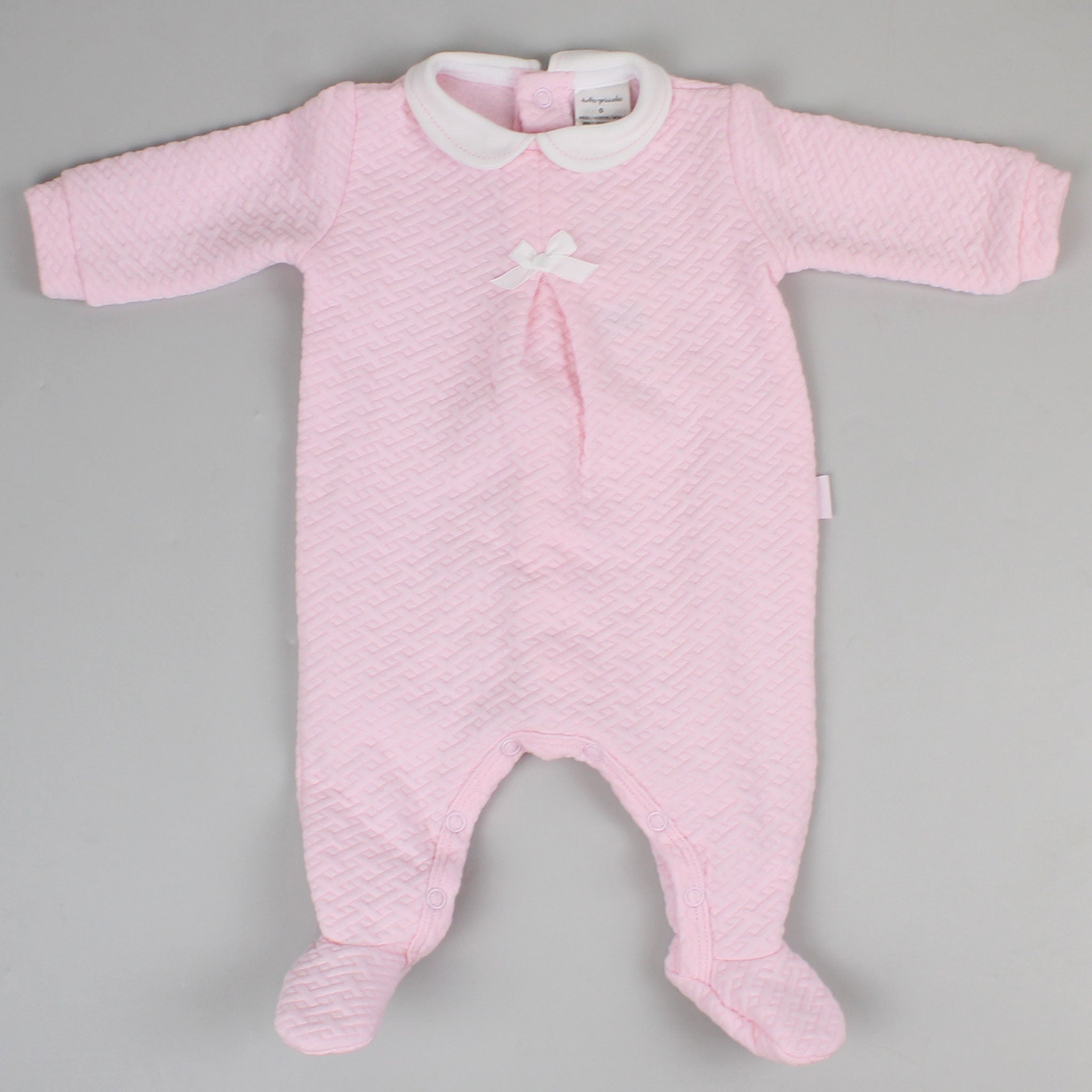 Baby Girls Quilted Sleepsuit - Pink - Tutto Piccolo
