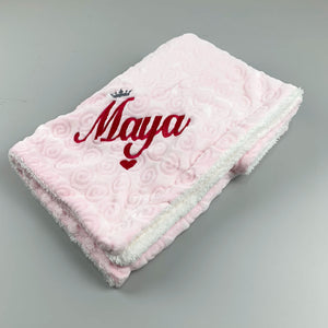 personalised pink baby blanket