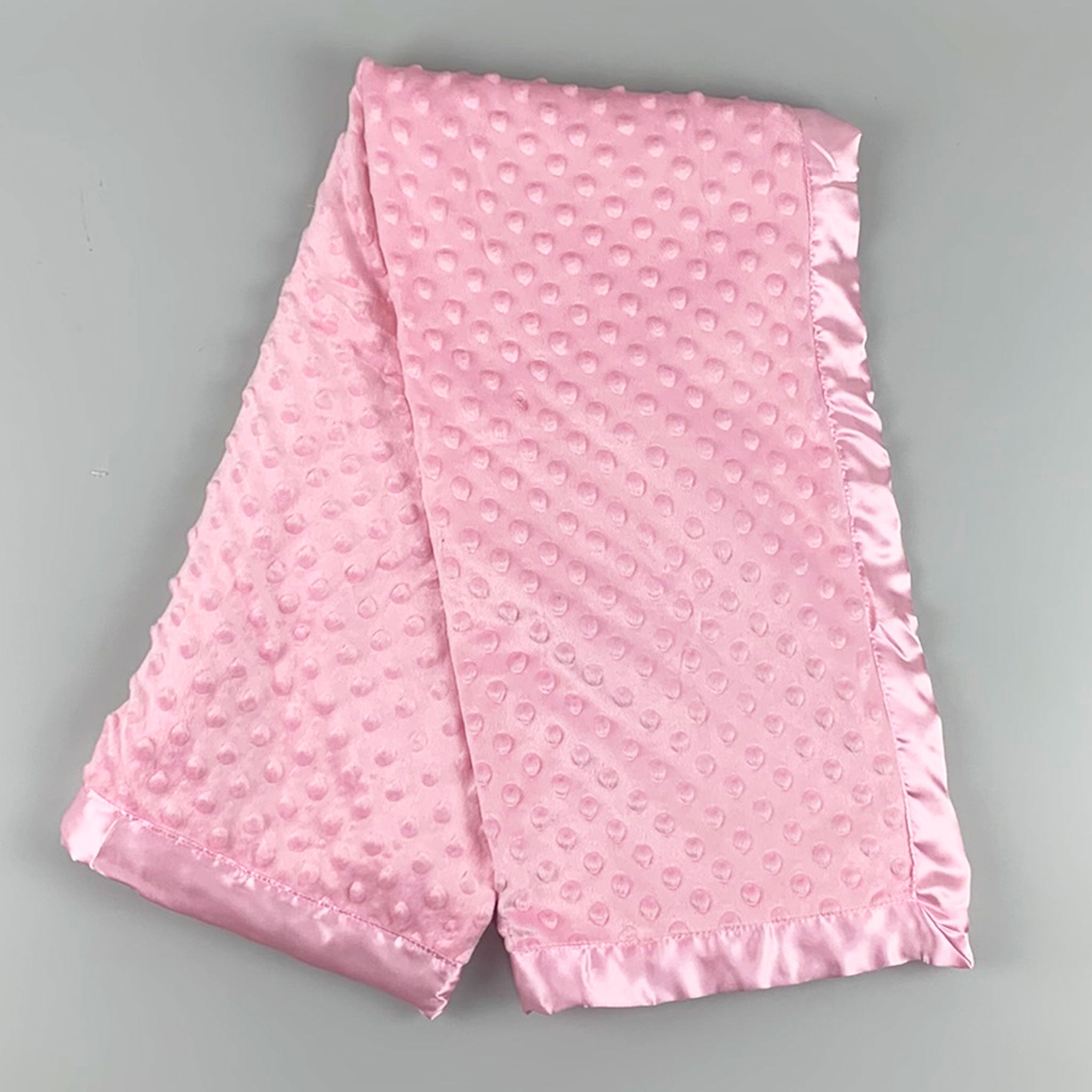 pink satin trim baby blanket