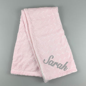 Baby Blanket With Spiral Design - Pink Personalised