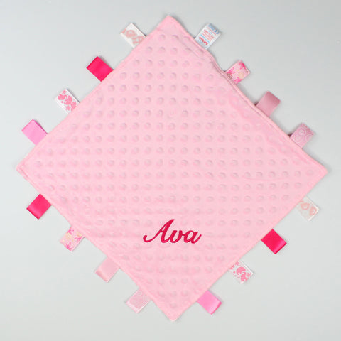 pink taggy baby comforter custom