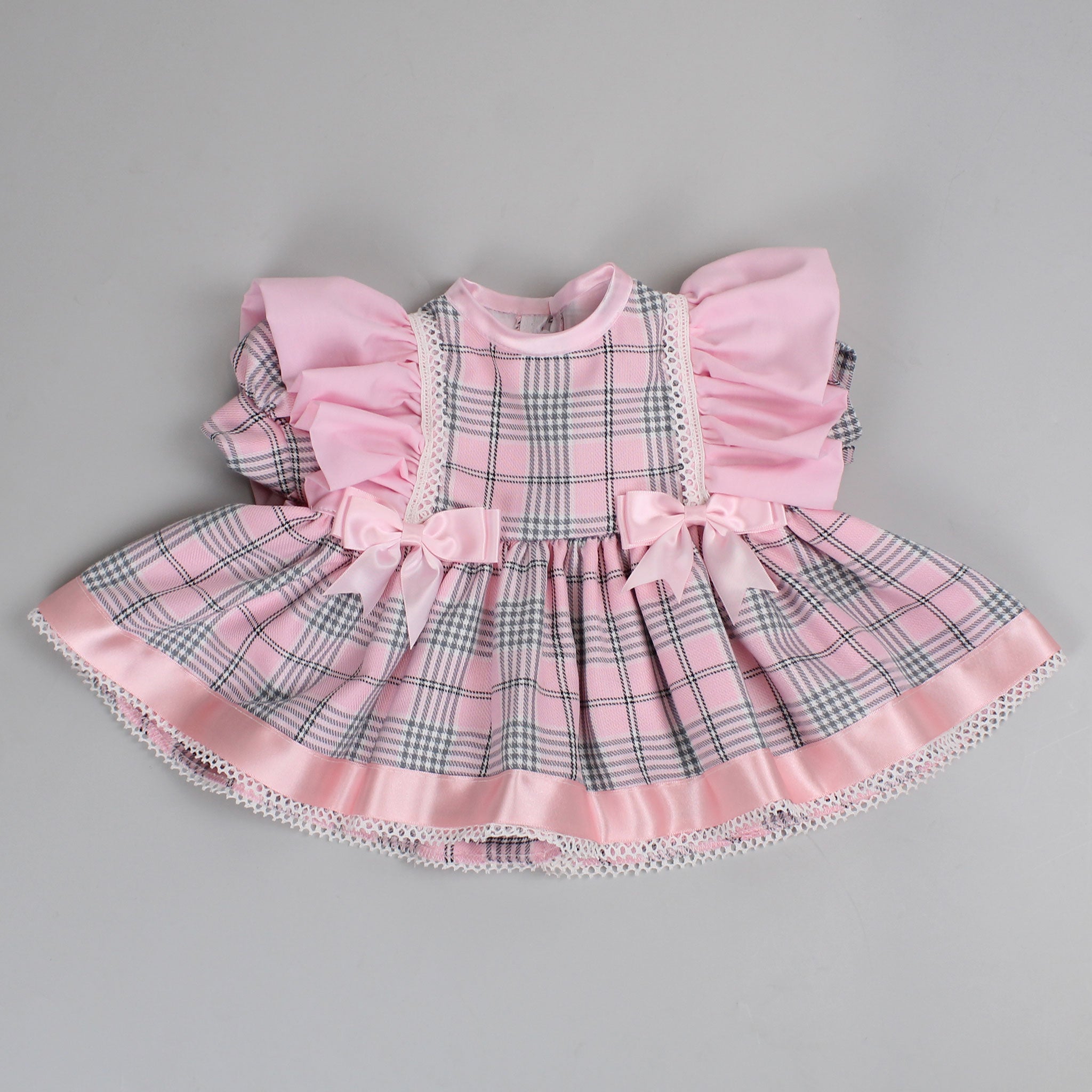 baby girls pink tartan dress for christmas