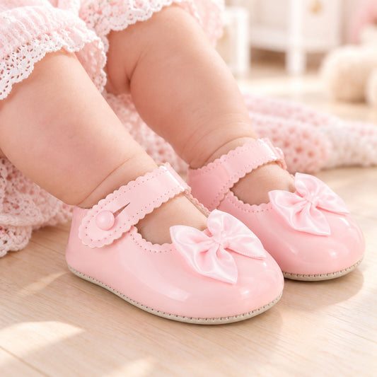 Baypods Baby Girls Pink Pram Shoes (Soft Sole)