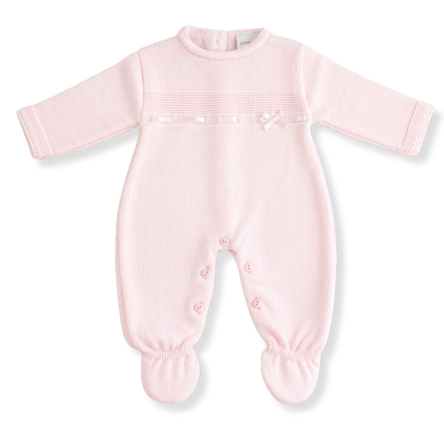 baby girls knitted all in one sleepsuit
