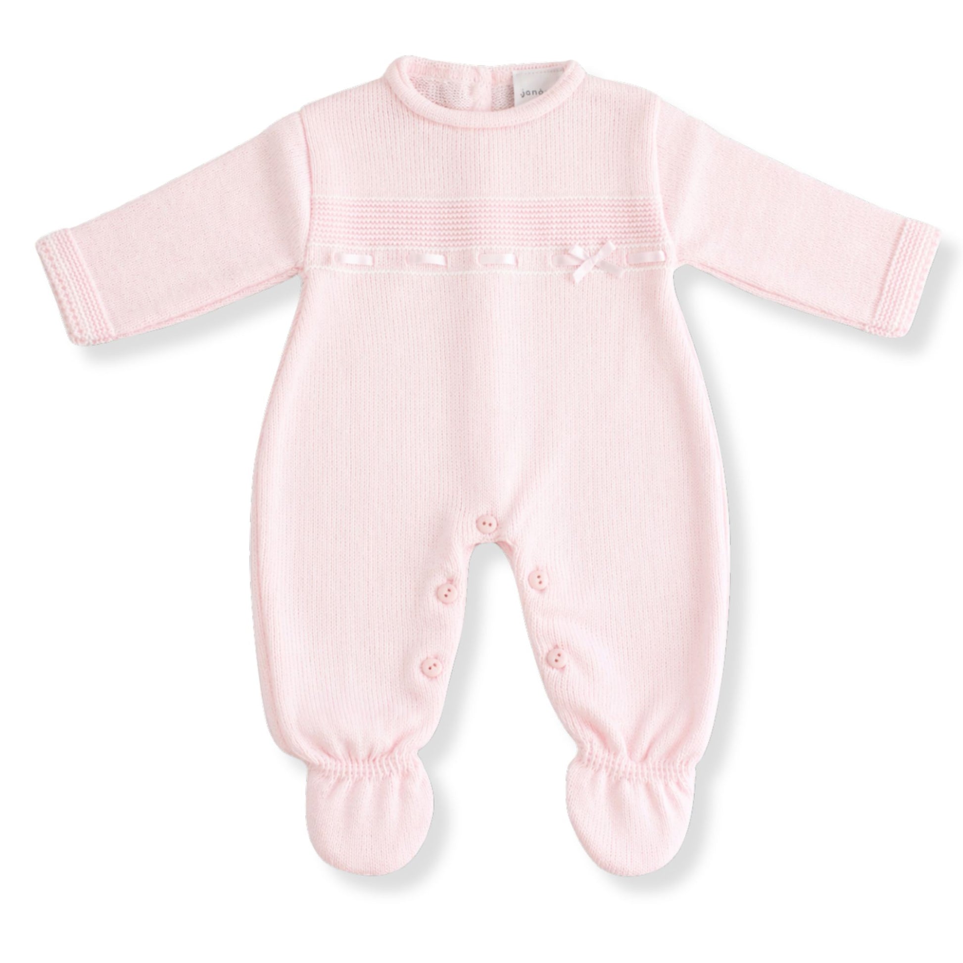 baby girls knitted all in one sleepsuit