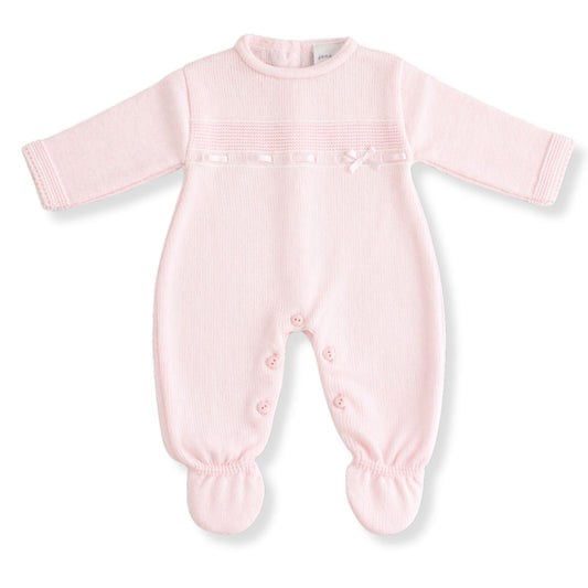 baby girls knitted all in one sleepsuit