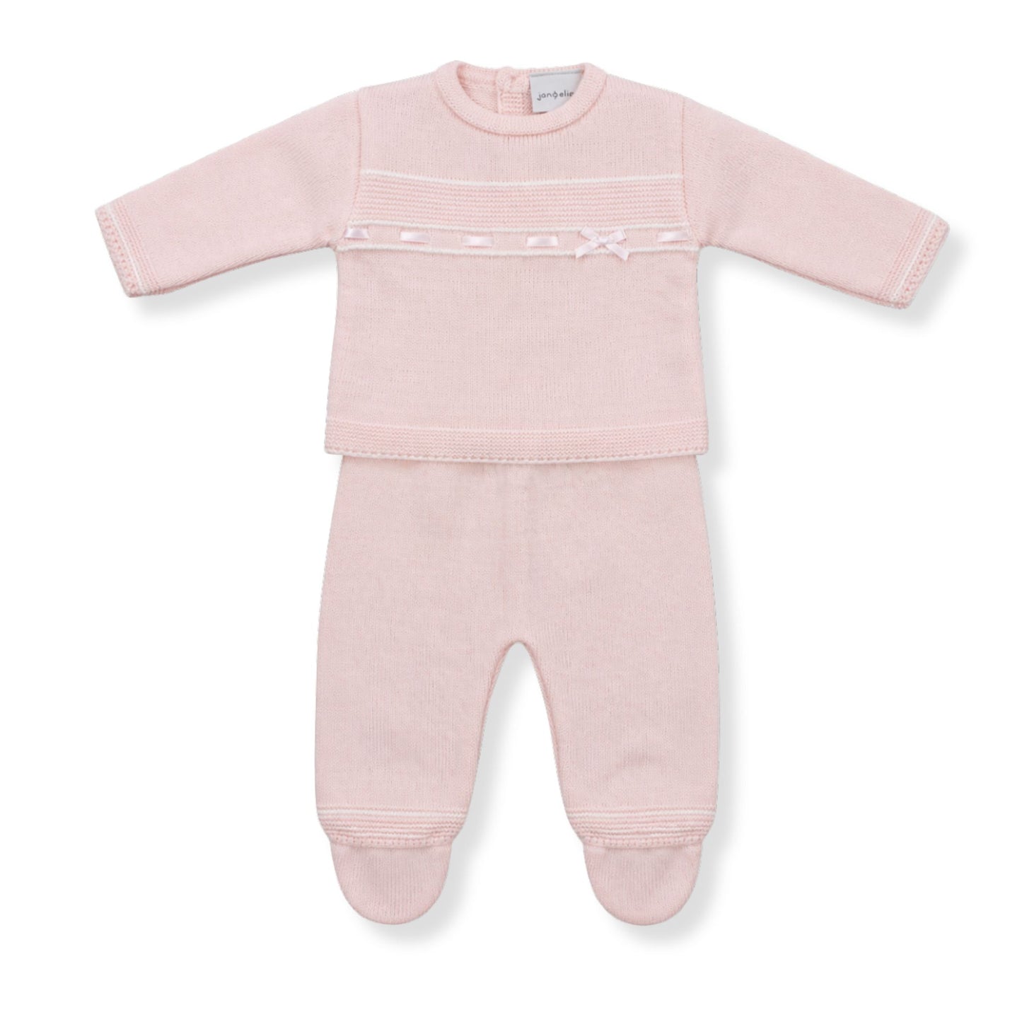 baby girl dandelion knitted 2 piece outfit in pink