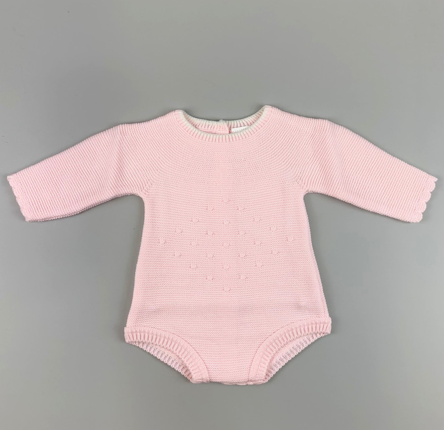 baby girl pink knitted romper