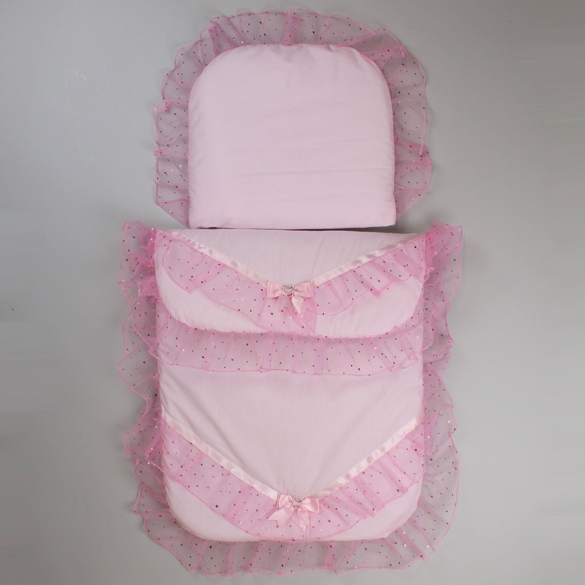 Pram Set Pram Quilt and Pillow Pink