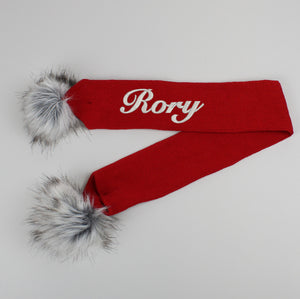 red personalised scarf