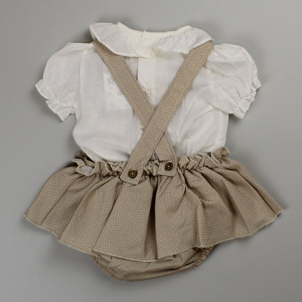 baby girls beige summer outfit in beige