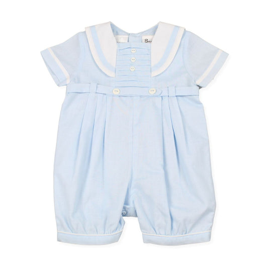 Baby Boy Christening Sailor Romper Blue - Sarah Louise 013568