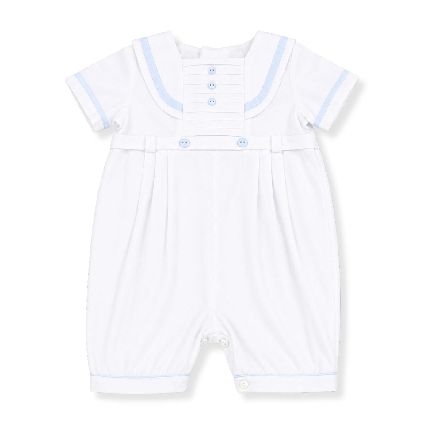 Baby Boy Christening Sailor Romper White Blue - Sarah Louise 013568