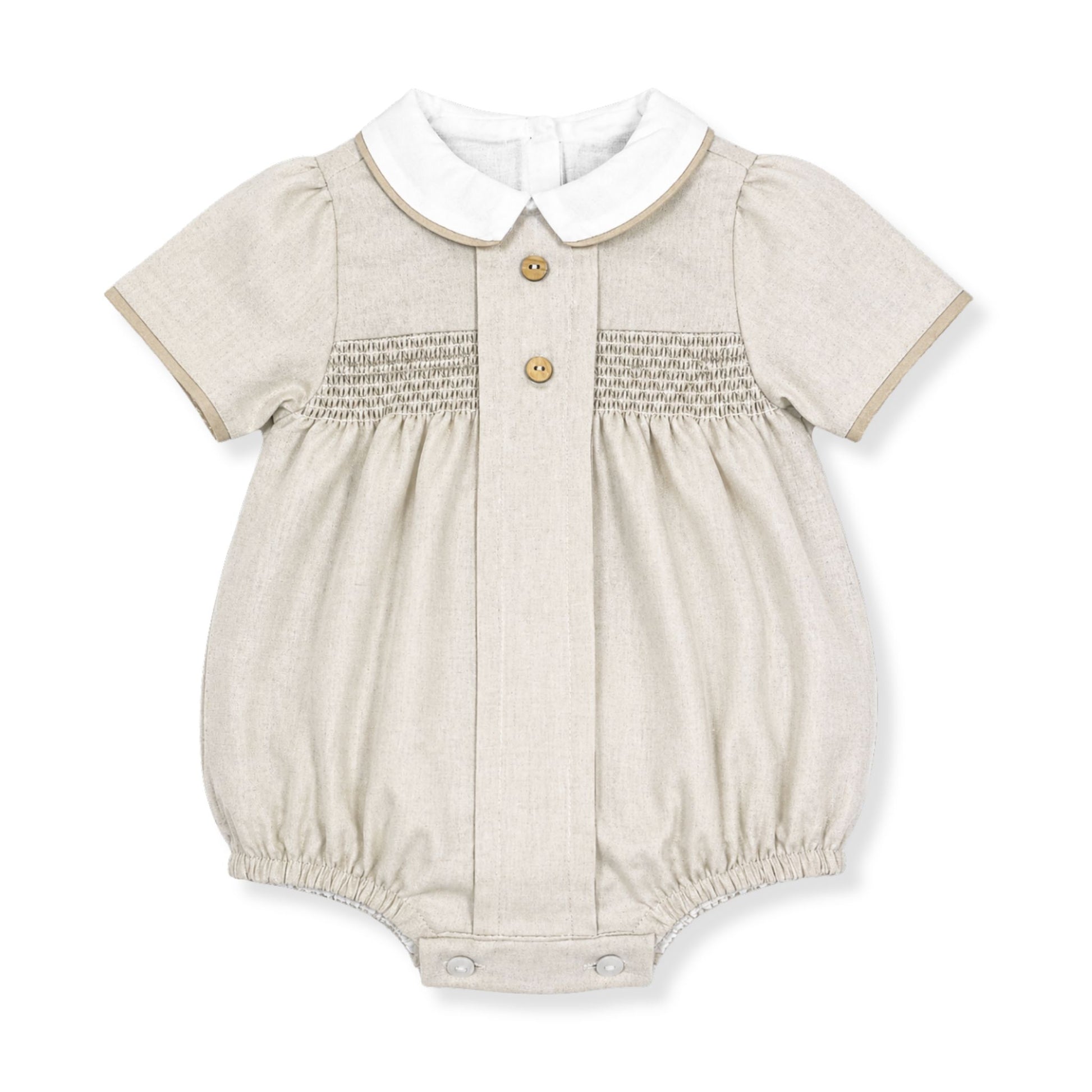 baby beige cotton romper