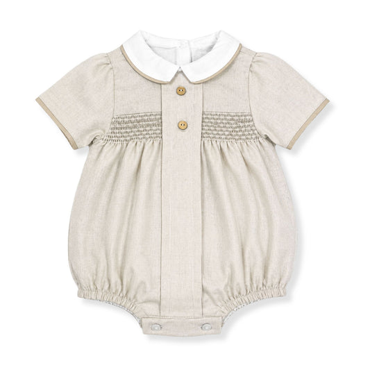 baby beige cotton romper