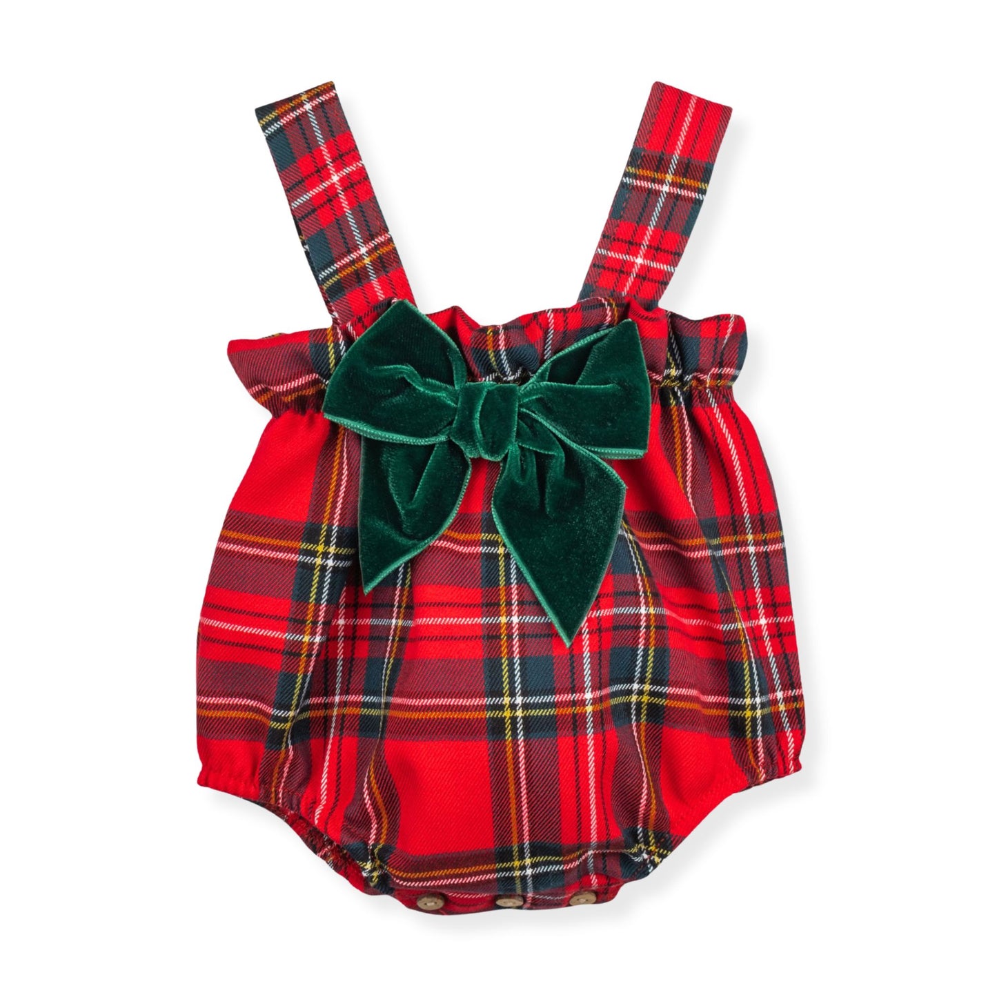 baby girl tartan bubble romper by calamaro christmas collection