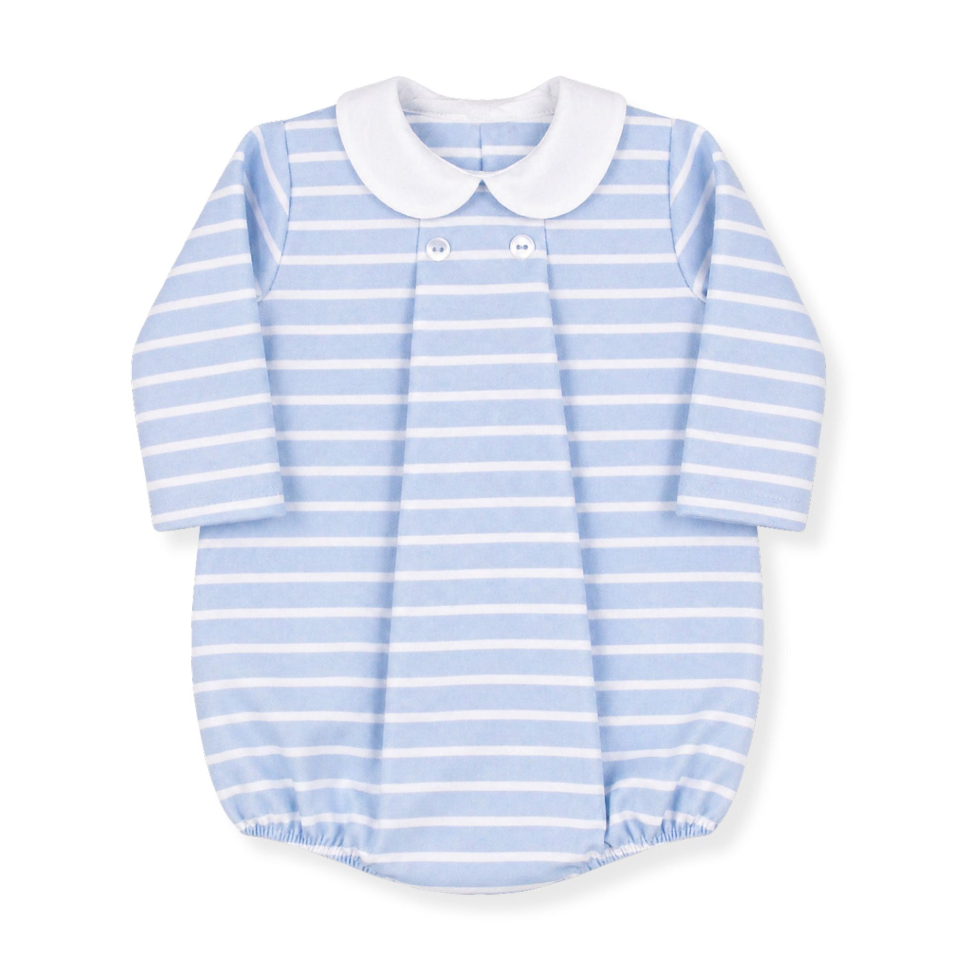 blue and white long sleeve baby boy romper by Rapife