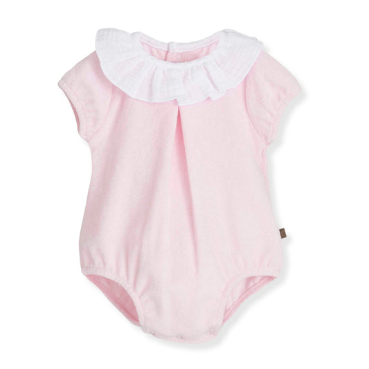Baby Girls Pink Spanish Romper with Frill Collar – Calamaro