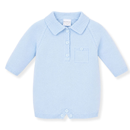 baby boy blue knitted romper by Pex
