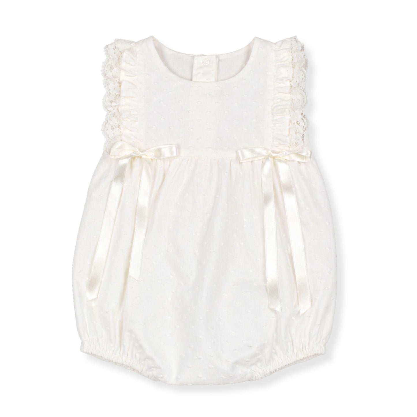 cream cermonial romper by spanish baby brand rapife