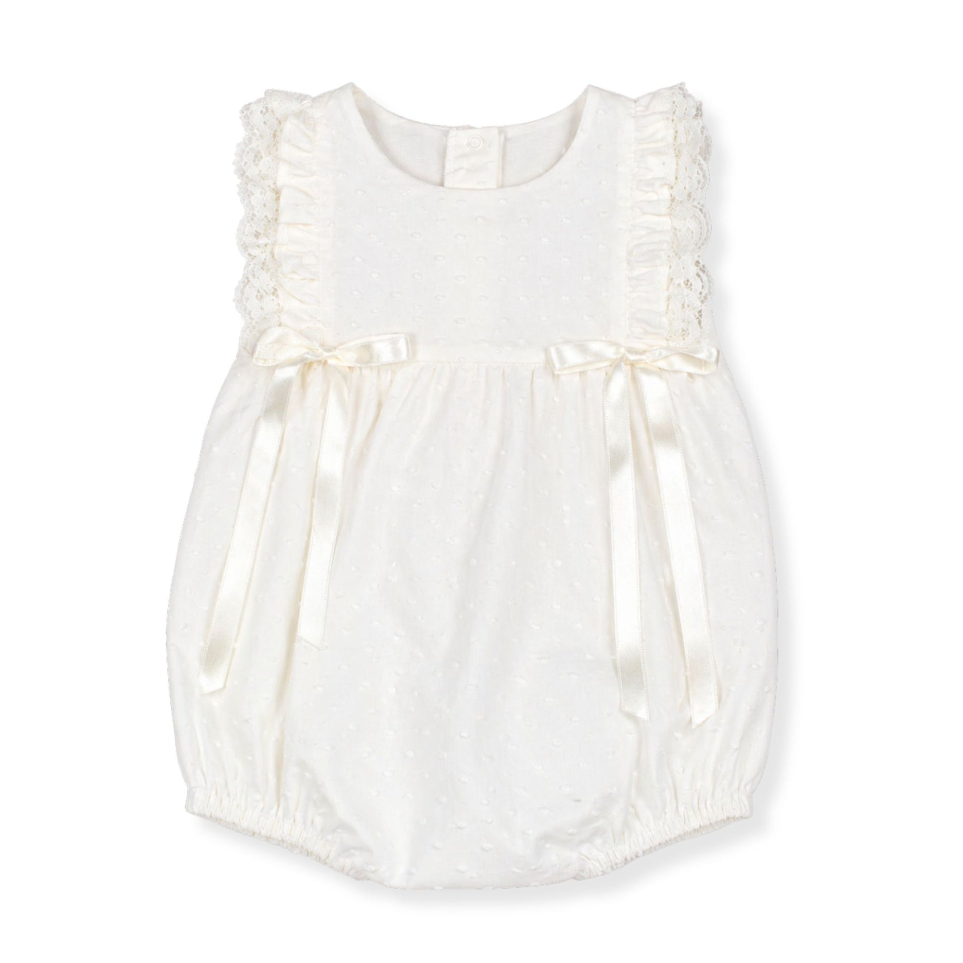cream cermonial romper by spanish baby brand rapife